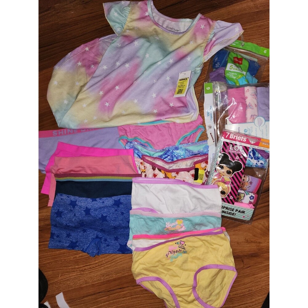 Girl Wholesale Liquidation Box Lot Size 6 Pieces KOHL'S Underwear Pjs